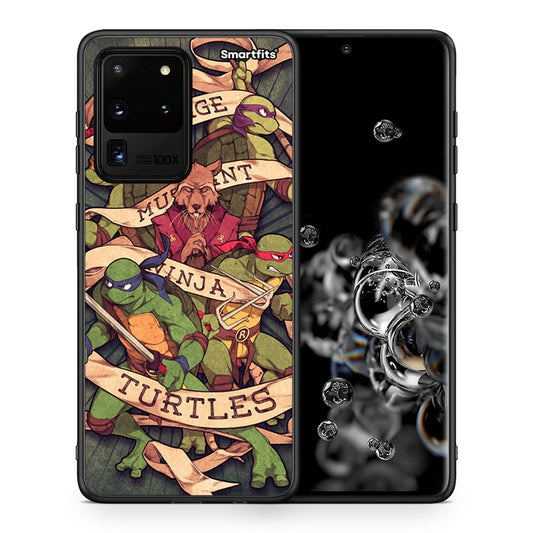 Θήκη Samsung S20 Ultra Ninja Turtles από τη Smartfits με σχέδιο στο πίσω μέρος και μαύρο περίβλημα | Samsung S20 Ultra Ninja Turtles case with colorful back and black bezels