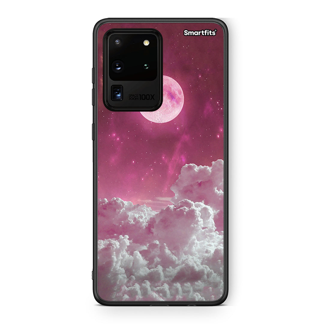 Samsung S20 Ultra Pink Moon Θήκη από τη Smartfits με σχέδιο στο πίσω μέρος και μαύρο περίβλημα | Smartphone case with colorful back and black bezels by Smartfits