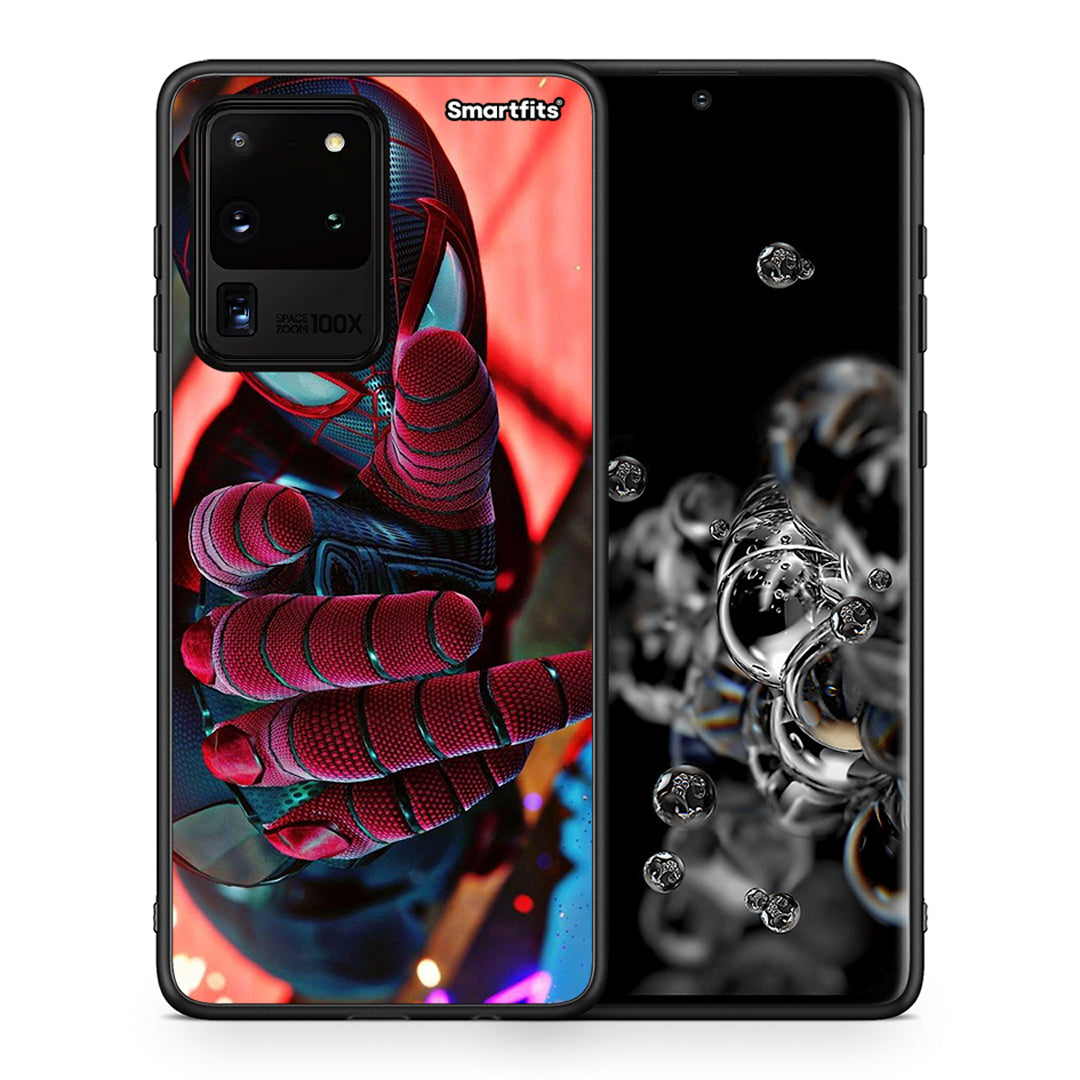 Θήκη Samsung S20 Ultra Spider Hand από τη Smartfits με σχέδιο στο πίσω μέρος και μαύρο περίβλημα | Samsung S20 Ultra Spider Hand case with colorful back and black bezels