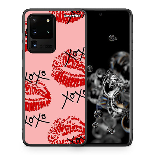 Θήκη Samsung S20 Ultra XOXO Lips από τη Smartfits με σχέδιο στο πίσω μέρος και μαύρο περίβλημα | Samsung S20 Ultra XOXO Lips case with colorful back and black bezels