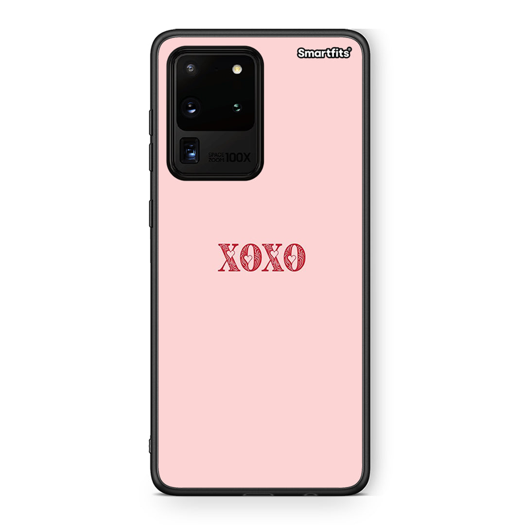 Samsung S20 Ultra XOXO Love θήκη από τη Smartfits με σχέδιο στο πίσω μέρος και μαύρο περίβλημα | Smartphone case with colorful back and black bezels by Smartfits
