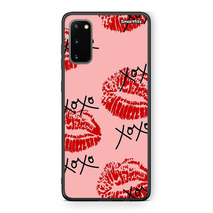 Samsung S20 XOXO Lips θήκη από τη Smartfits με σχέδιο στο πίσω μέρος και μαύρο περίβλημα | Smartphone case with colorful back and black bezels by Smartfits