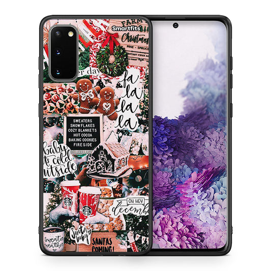 Θήκη Samsung S20 Xmas Habbits από τη Smartfits με σχέδιο στο πίσω μέρος και μαύρο περίβλημα | Samsung S20 Xmas Habbits case with colorful back and black bezels