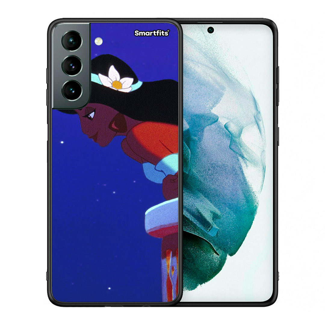 Θήκη Samsung S21 Alladin And Jasmine Love 2 από τη Smartfits με σχέδιο στο πίσω μέρος και μαύρο περίβλημα | Samsung S21 Alladin And Jasmine Love 2 case with colorful back and black bezels