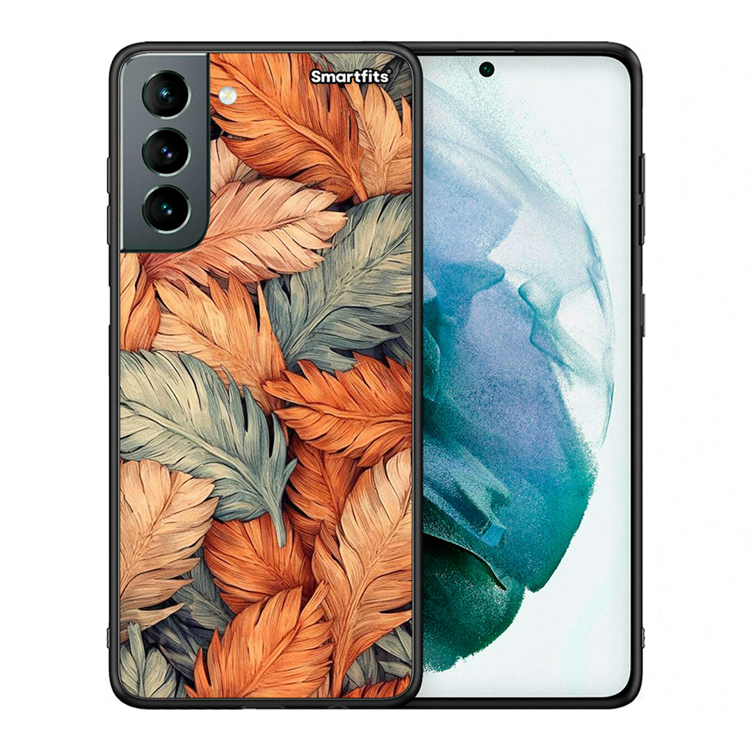 Θήκη Samsung S21 Autumn Leaves από τη Smartfits με σχέδιο στο πίσω μέρος και μαύρο περίβλημα | Samsung S21 Autumn Leaves case with colorful back and black bezels