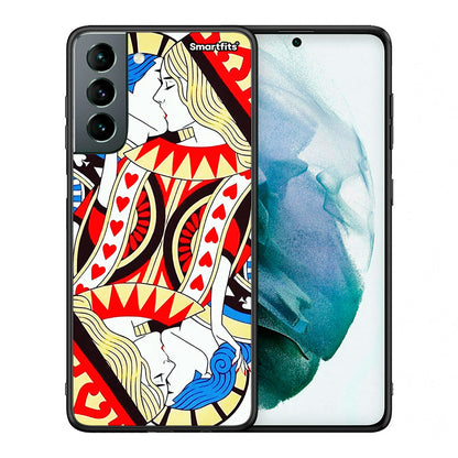 Θήκη Samsung S21 Card Love από τη Smartfits με σχέδιο στο πίσω μέρος και μαύρο περίβλημα | Samsung S21 Card Love case with colorful back and black bezels