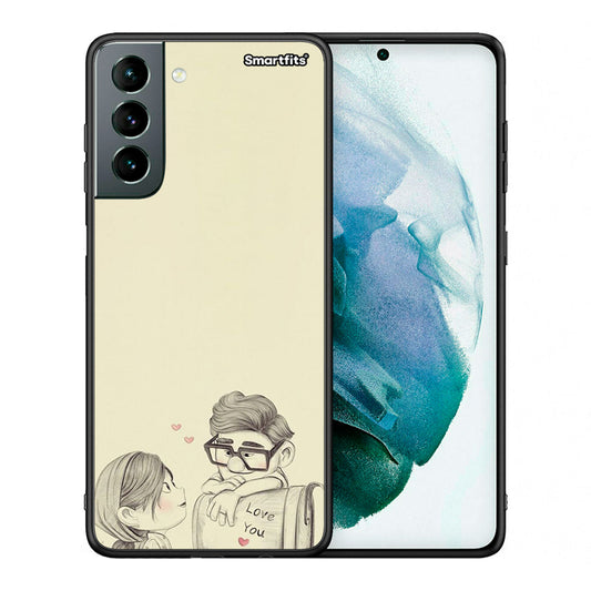 Θήκη Samsung S21 Carl And Ellie από τη Smartfits με σχέδιο στο πίσω μέρος και μαύρο περίβλημα | Samsung S21 Carl And Ellie case with colorful back and black bezels