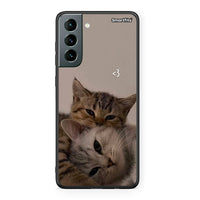 Thumbnail for Samsung S21 Cats In Love Θήκη από τη Smartfits με σχέδιο στο πίσω μέρος και μαύρο περίβλημα | Smartphone case with colorful back and black bezels by Smartfits