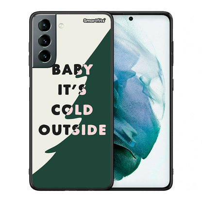 Θήκη Samsung S21 Cold Outside από τη Smartfits με σχέδιο στο πίσω μέρος και μαύρο περίβλημα | Samsung S21 Cold Outside case with colorful back and black bezels