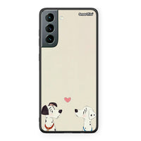 Thumbnail for Samsung S21 Dalmatians Love θήκη από τη Smartfits με σχέδιο στο πίσω μέρος και μαύρο περίβλημα | Smartphone case with colorful back and black bezels by Smartfits