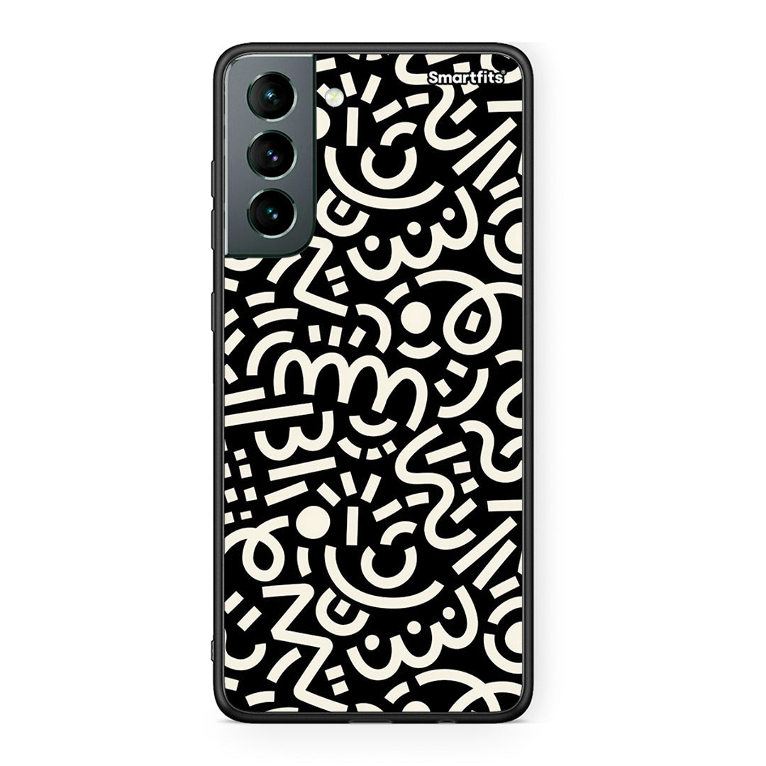 Samsung S21 Doodle Art Θήκη από τη Smartfits με σχέδιο στο πίσω μέρος και μαύρο περίβλημα | Smartphone case with colorful back and black bezels by Smartfits