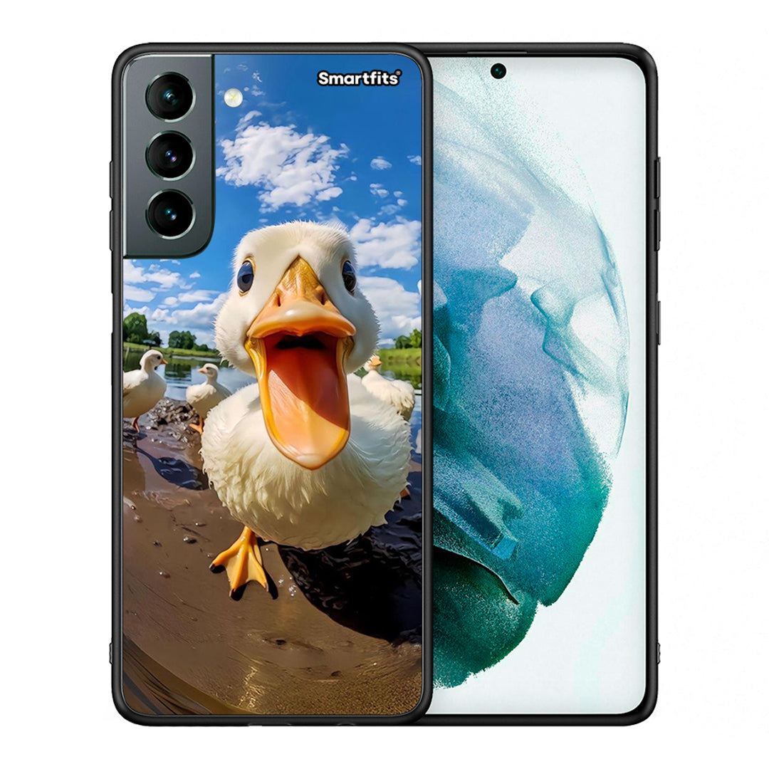 Θήκη Samsung S21 Duck Face από τη Smartfits με σχέδιο στο πίσω μέρος και μαύρο περίβλημα | Samsung S21 Duck Face case with colorful back and black bezels