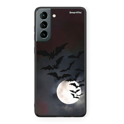 Samsung S21 Halloween Bat Night Θήκη από τη Smartfits με σχέδιο στο πίσω μέρος και μαύρο περίβλημα | Smartphone case with colorful back and black bezels by Smartfits
