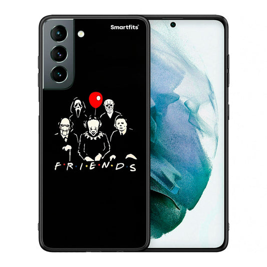 Θήκη Samsung S21 Halloween Friends από τη Smartfits με σχέδιο στο πίσω μέρος και μαύρο περίβλημα | Samsung S21 Halloween Friends case with colorful back and black bezels