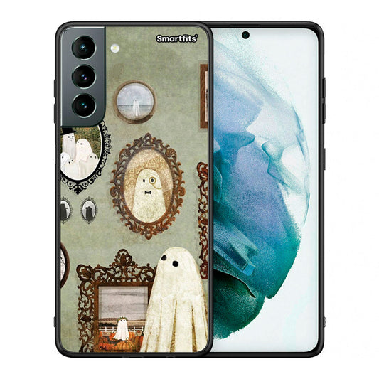 Θήκη Samsung S21 Halloween Ghost Season από τη Smartfits με σχέδιο στο πίσω μέρος και μαύρο περίβλημα | Samsung S21 Halloween Ghost Season case with colorful back and black bezels