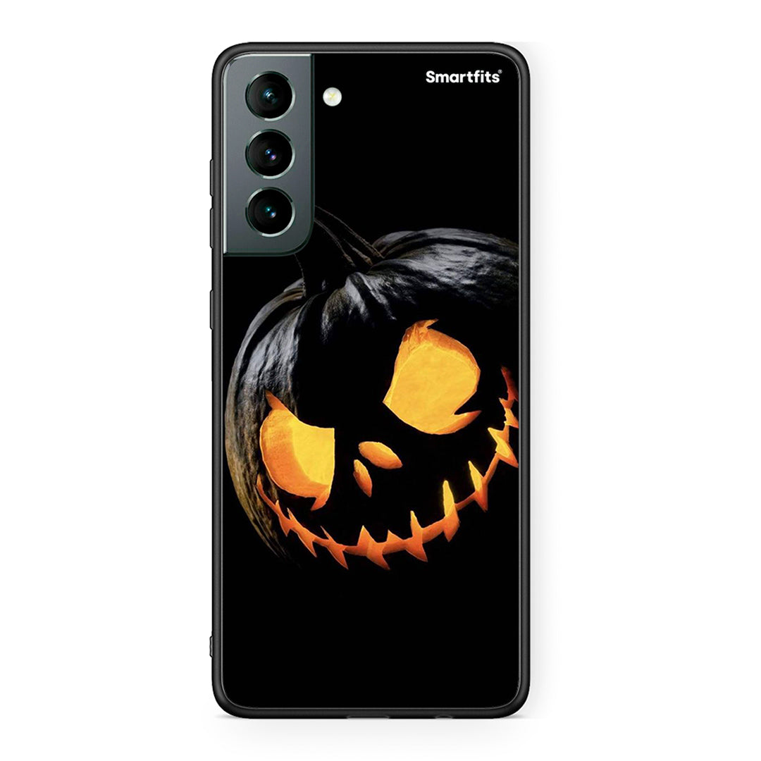 Samsung S21 Halloween Scary Pumpkin Θήκη από τη Smartfits με σχέδιο στο πίσω μέρος και μαύρο περίβλημα | Smartphone case with colorful back and black bezels by Smartfits