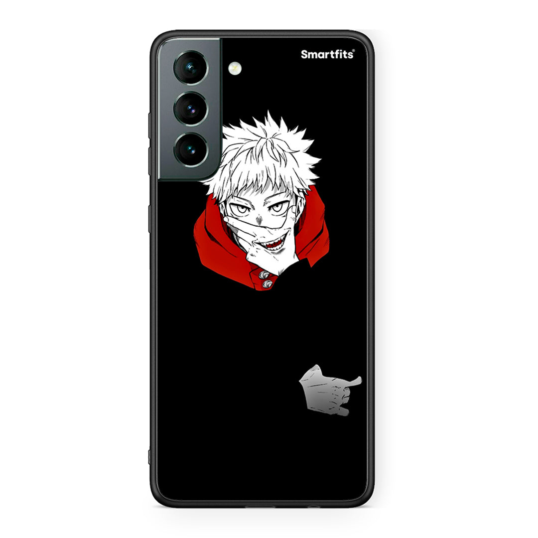 Samsung S21 Itadori Anime θήκη από τη Smartfits με σχέδιο στο πίσω μέρος και μαύρο περίβλημα | Smartphone case with colorful back and black bezels by Smartfits