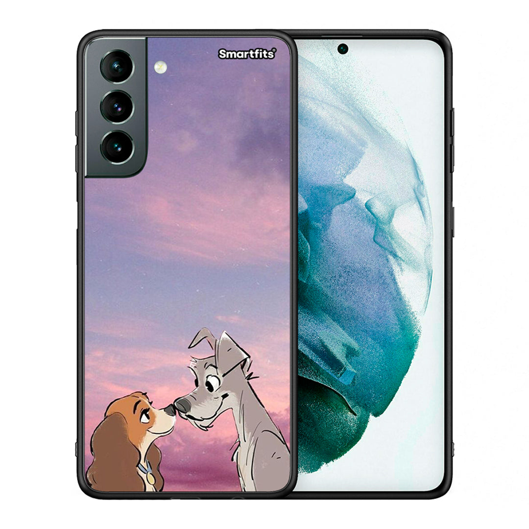 Θήκη Samsung S21 Lady And Tramp από τη Smartfits με σχέδιο στο πίσω μέρος και μαύρο περίβλημα | Samsung S21 Lady And Tramp case with colorful back and black bezels