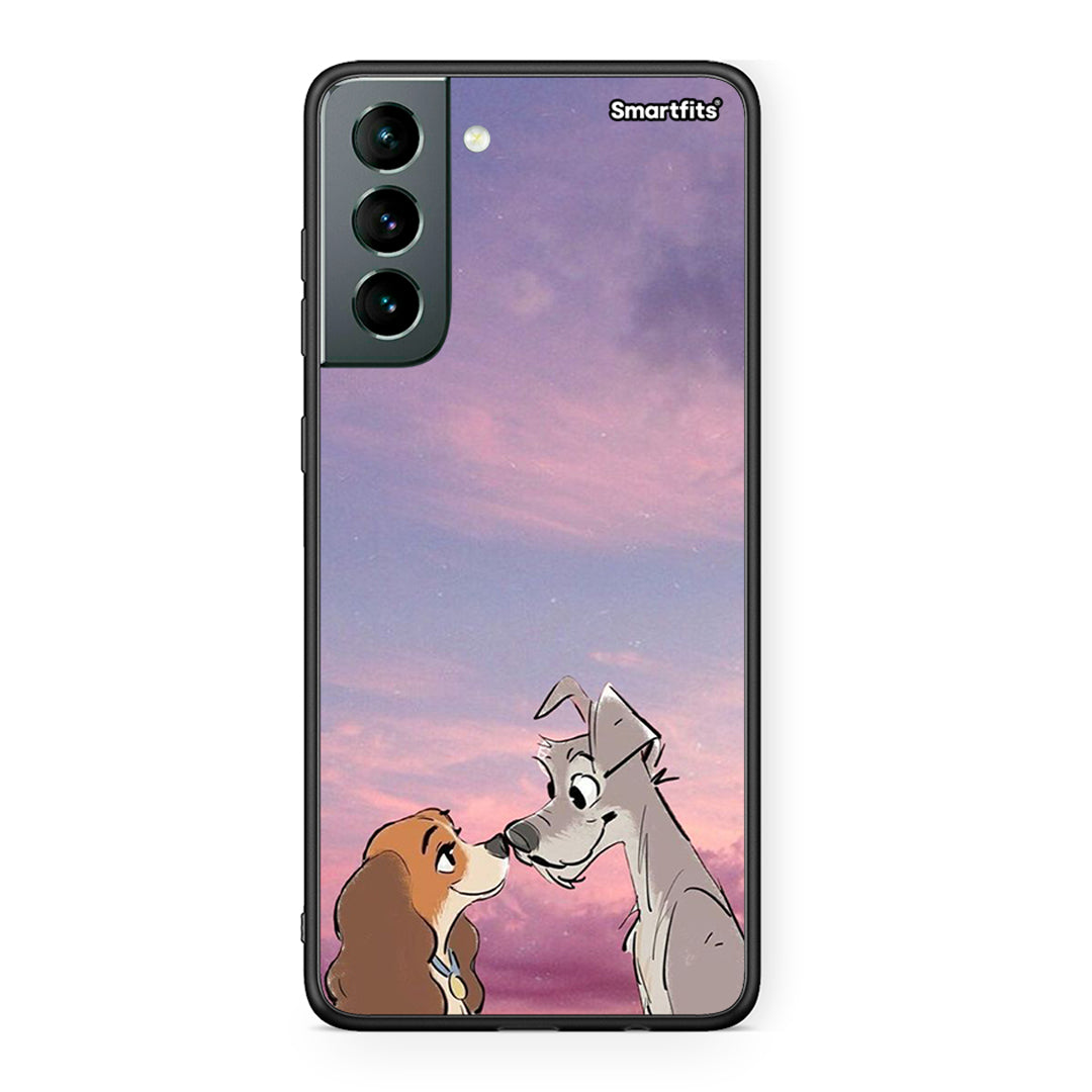 Samsung S21 Lady And Tramp θήκη από τη Smartfits με σχέδιο στο πίσω μέρος και μαύρο περίβλημα | Smartphone case with colorful back and black bezels by Smartfits