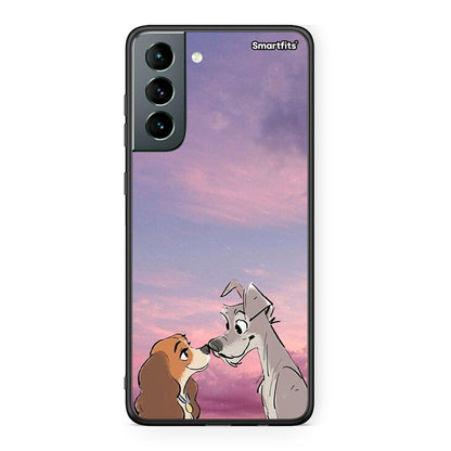 Samsung S21 Lady And Tramp θήκη από τη Smartfits με σχέδιο στο πίσω μέρος και μαύρο περίβλημα | Smartphone case with colorful back and black bezels by Smartfits