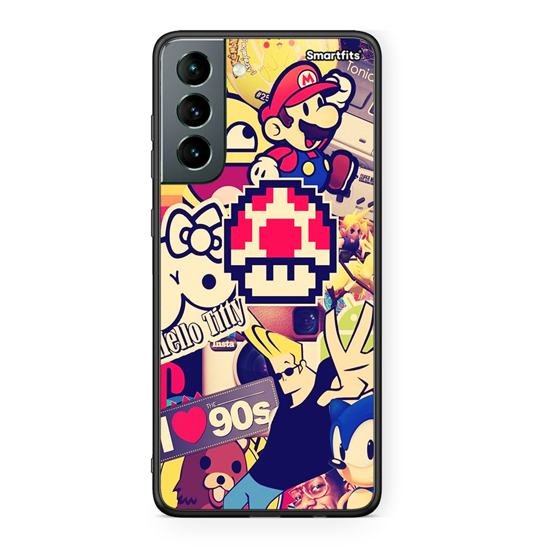 Samsung S21 Love The 90s θήκη από τη Smartfits με σχέδιο στο πίσω μέρος και μαύρο περίβλημα | Smartphone case with colorful back and black bezels by Smartfits