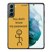 Thumbnail for Θήκη Samsung S21 My Password από τη Smartfits με σχέδιο στο πίσω μέρος και μαύρο περίβλημα | Samsung S21 My Password case with colorful back and black bezels