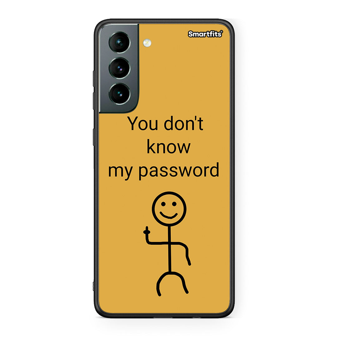 Samsung S21 My Password Θήκη από τη Smartfits με σχέδιο στο πίσω μέρος και μαύρο περίβλημα | Smartphone case with colorful back and black bezels by Smartfits