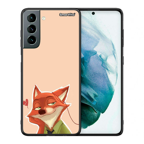 Θήκη Samsung S21 Nick Wilde And Judy Hopps Love 1 από τη Smartfits με σχέδιο στο πίσω μέρος και μαύρο περίβλημα | Samsung S21 Nick Wilde And Judy Hopps Love 1 case with colorful back and black bezels
