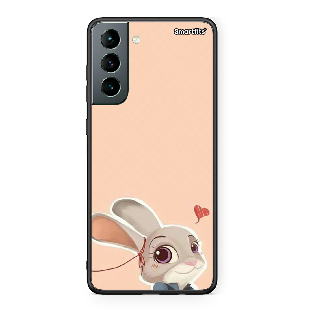 Samsung S21 Nick Wilde And Judy Hopps Love 2 θήκη από τη Smartfits με σχέδιο στο πίσω μέρος και μαύρο περίβλημα | Smartphone case with colorful back and black bezels by Smartfits