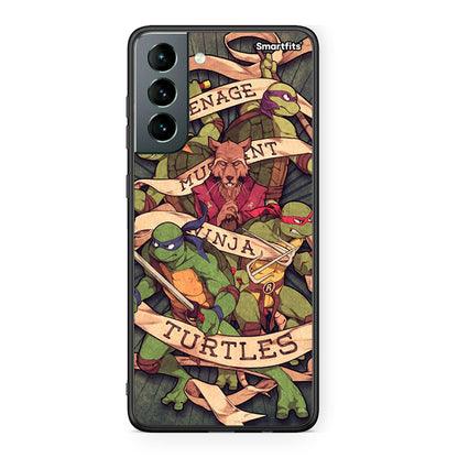 Samsung S21 Ninja Turtles θήκη από τη Smartfits με σχέδιο στο πίσω μέρος και μαύρο περίβλημα | Smartphone case with colorful back and black bezels by Smartfits