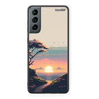 Thumbnail for Samsung S21 Pixel Sunset Θήκη από τη Smartfits με σχέδιο στο πίσω μέρος και μαύρο περίβλημα | Smartphone case with colorful back and black bezels by Smartfits