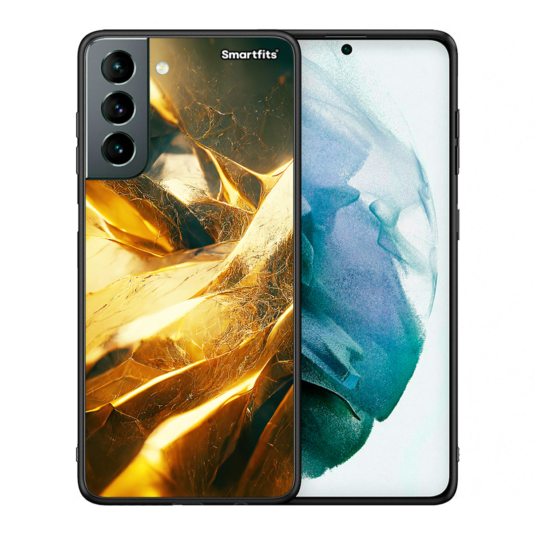Θήκη Samsung S21 Real Gold από τη Smartfits με σχέδιο στο πίσω μέρος και μαύρο περίβλημα | Samsung S21 Real Gold case with colorful back and black bezels