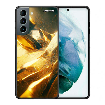 Θήκη Samsung S21 Real Gold από τη Smartfits με σχέδιο στο πίσω μέρος και μαύρο περίβλημα | Samsung S21 Real Gold case with colorful back and black bezels