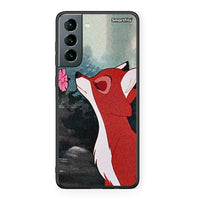 Thumbnail for Samsung S21 Tod And Vixey Love 2 θήκη από τη Smartfits με σχέδιο στο πίσω μέρος και μαύρο περίβλημα | Smartphone case with colorful back and black bezels by Smartfits