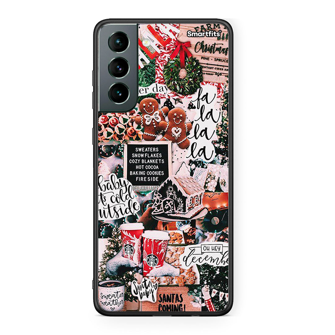 Samsung S21 Xmas Habbits θήκη από τη Smartfits με σχέδιο στο πίσω μέρος και μαύρο περίβλημα | Smartphone case with colorful back and black bezels by Smartfits