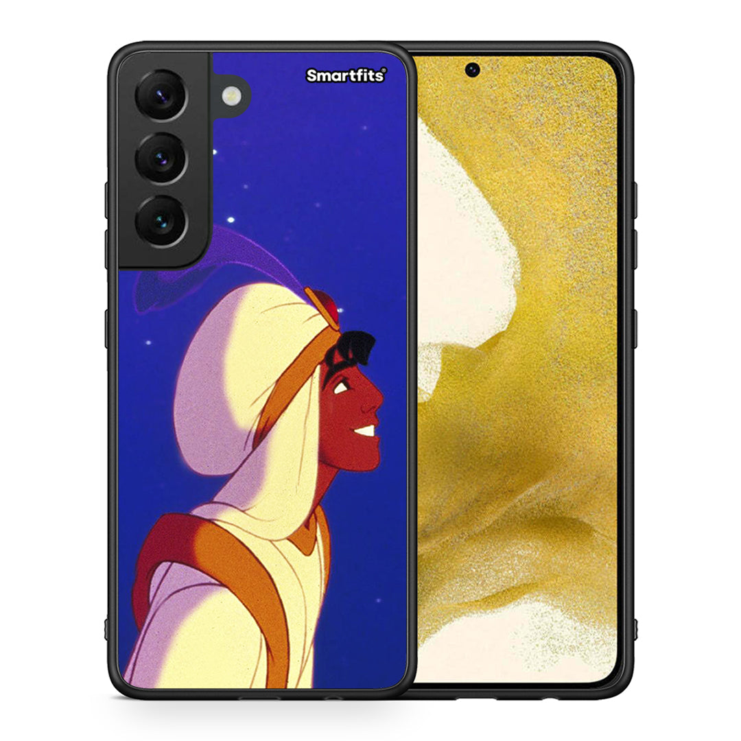 Θήκη Samsung S22 Alladin And Jasmine Love 1 από τη Smartfits με σχέδιο στο πίσω μέρος και μαύρο περίβλημα | Samsung S22 Alladin And Jasmine Love 1 case with colorful back and black bezels
