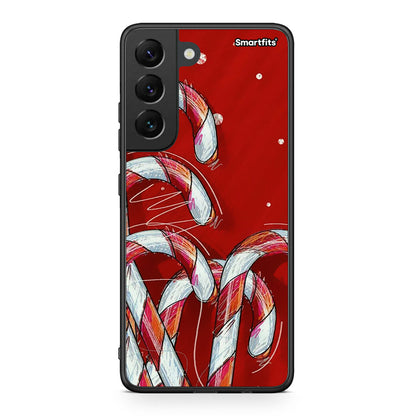 Samsung S22 Candy Cane θήκη από τη Smartfits με σχέδιο στο πίσω μέρος και μαύρο περίβλημα | Smartphone case with colorful back and black bezels by Smartfits