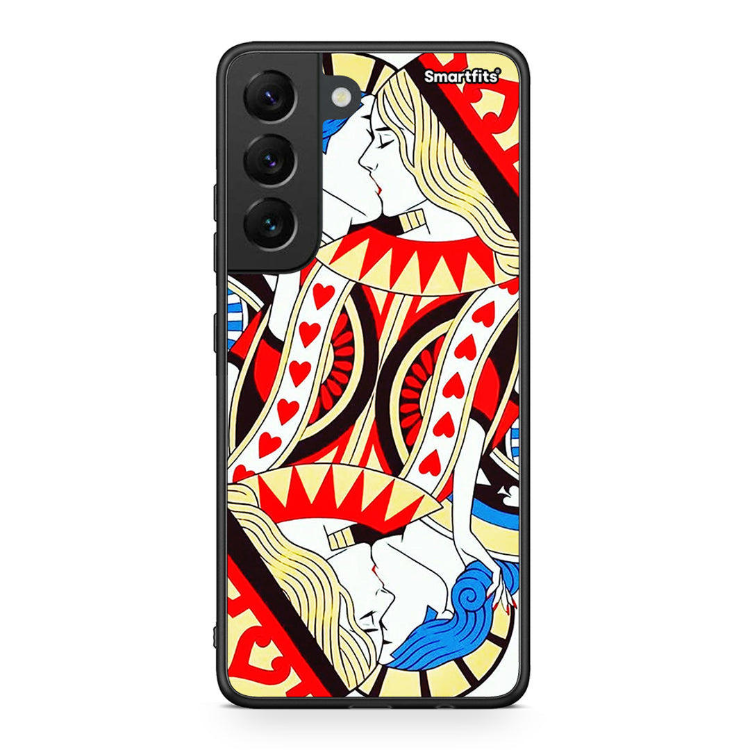 Samsung S22 Card Love θήκη από τη Smartfits με σχέδιο στο πίσω μέρος και μαύρο περίβλημα | Smartphone case with colorful back and black bezels by Smartfits