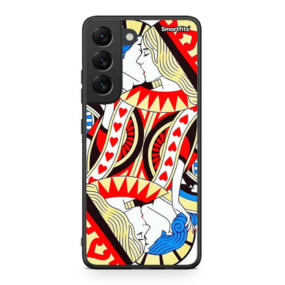 Samsung S22 Card Love θήκη από τη Smartfits με σχέδιο στο πίσω μέρος και μαύρο περίβλημα | Smartphone case with colorful back and black bezels by Smartfits