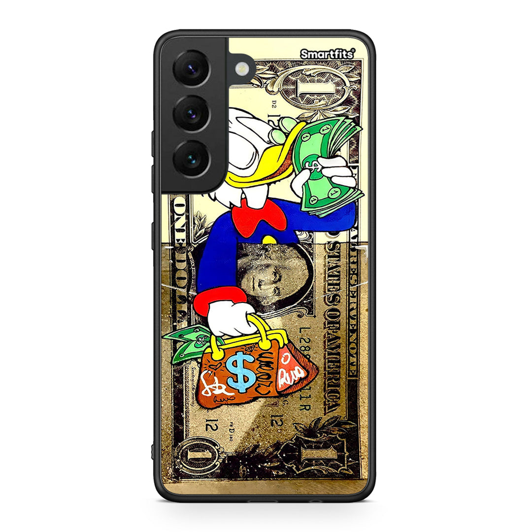 Samsung S22 Duck Money Θήκη από τη Smartfits με σχέδιο στο πίσω μέρος και μαύρο περίβλημα | Smartphone case with colorful back and black bezels by Smartfits