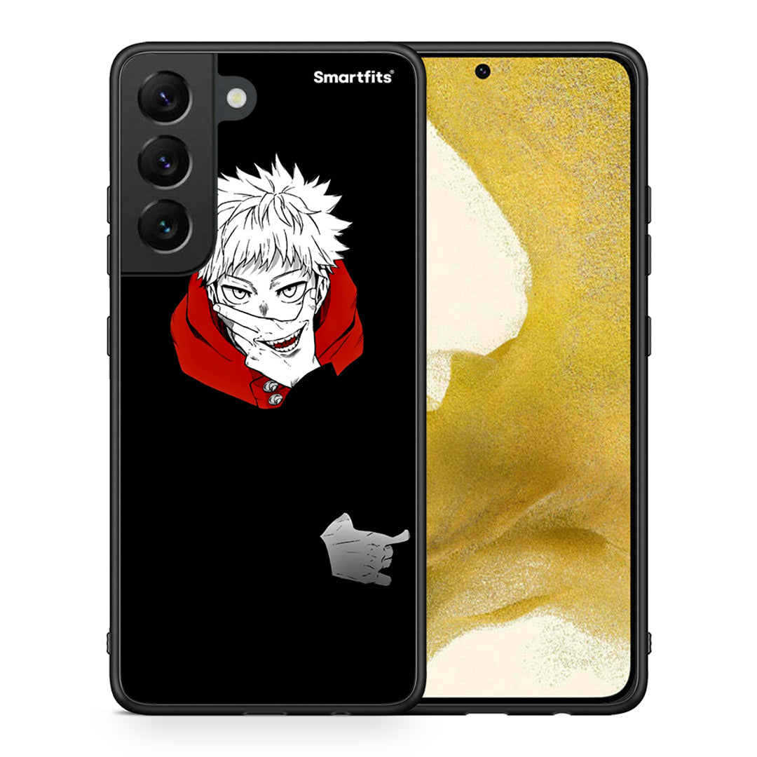 Θήκη Samsung S22 Itadori Anime από τη Smartfits με σχέδιο στο πίσω μέρος και μαύρο περίβλημα | Samsung S22 Itadori Anime case with colorful back and black bezels