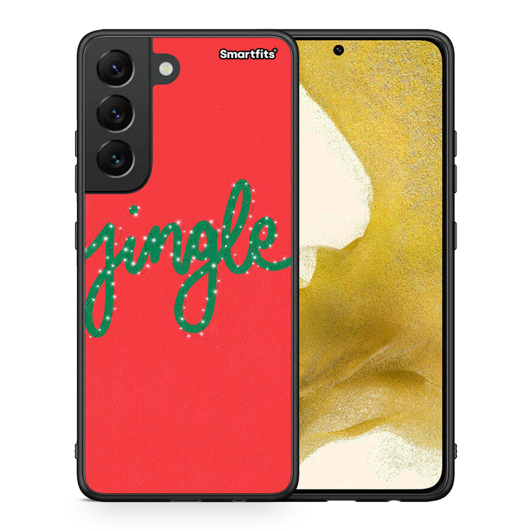 Θήκη Samsung S22 Jingle Xmas από τη Smartfits με σχέδιο στο πίσω μέρος και μαύρο περίβλημα | Samsung S22 Jingle Xmas case with colorful back and black bezels