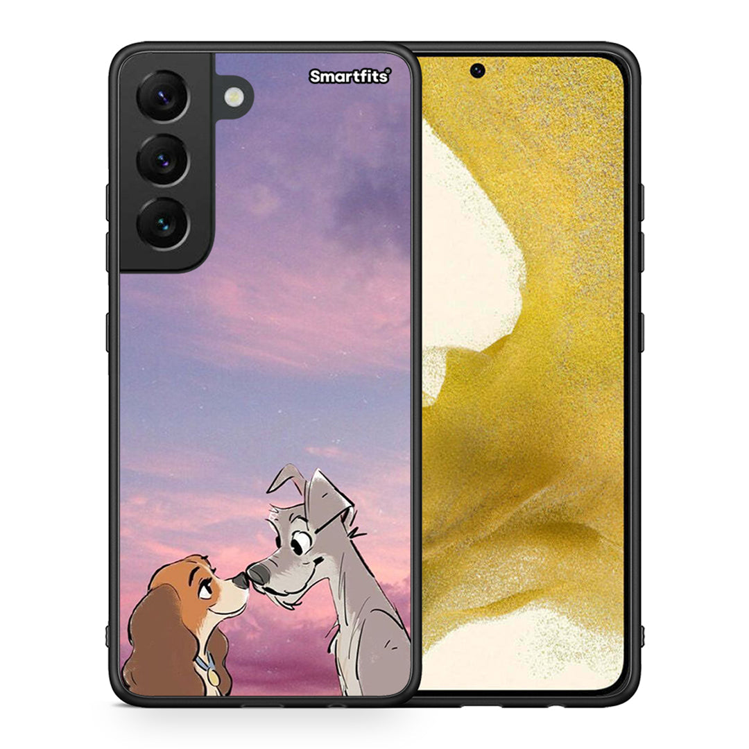 Θήκη Samsung S22 Lady And Tramp από τη Smartfits με σχέδιο στο πίσω μέρος και μαύρο περίβλημα | Samsung S22 Lady And Tramp case with colorful back and black bezels