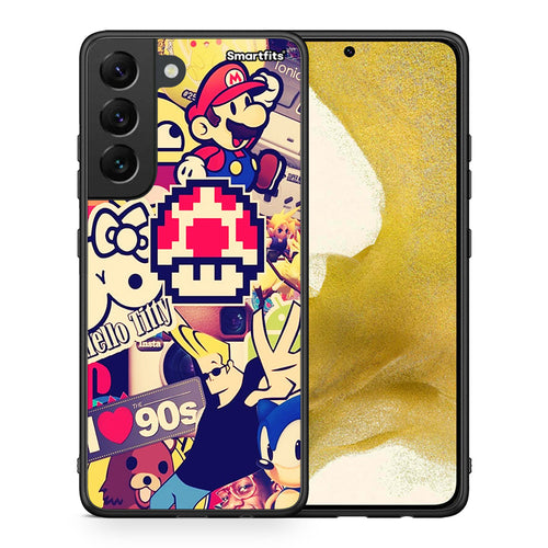 Θήκη Samsung S22 Love The 90s από τη Smartfits με σχέδιο στο πίσω μέρος και μαύρο περίβλημα | Samsung S22 Love The 90s case with colorful back and black bezels