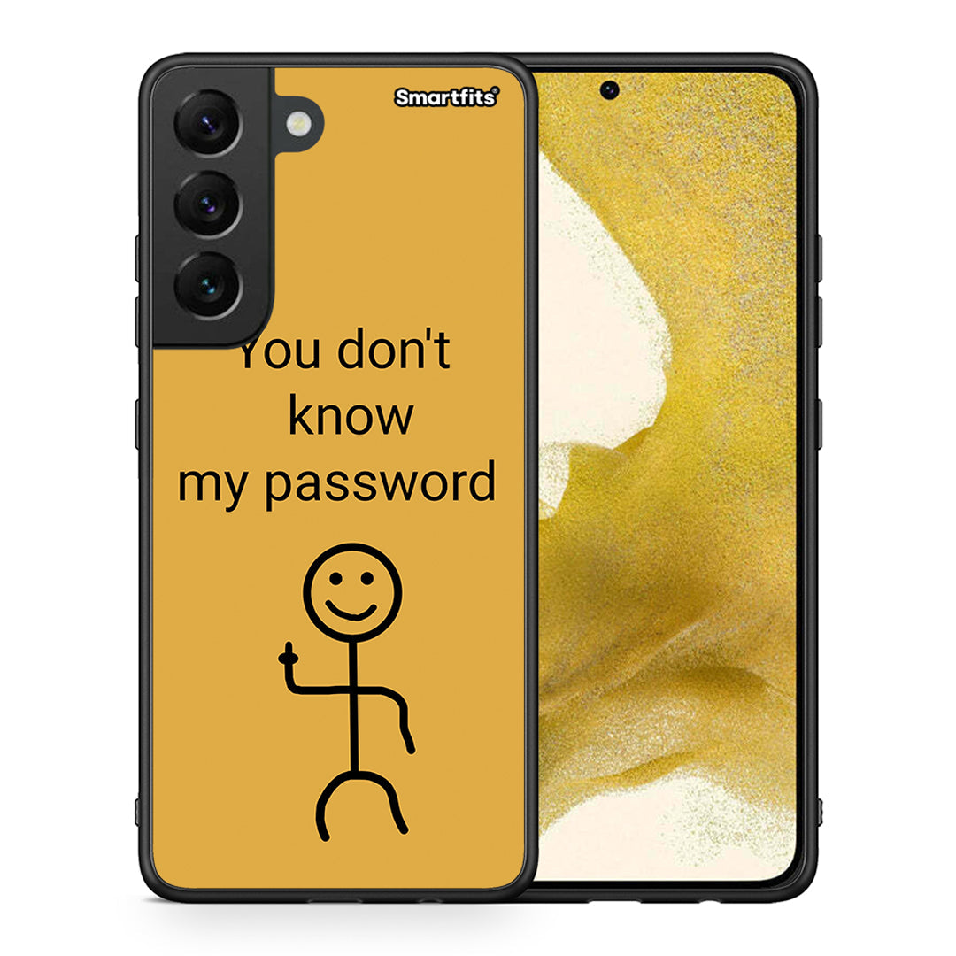 Θήκη Samsung S22 My Password από τη Smartfits με σχέδιο στο πίσω μέρος και μαύρο περίβλημα | Samsung S22 My Password case with colorful back and black bezels