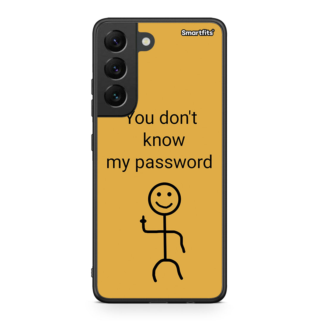 Samsung S22 My Password Θήκη από τη Smartfits με σχέδιο στο πίσω μέρος και μαύρο περίβλημα | Smartphone case with colorful back and black bezels by Smartfits