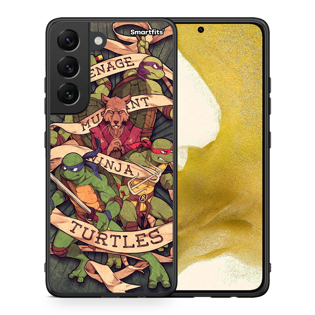 Θήκη Samsung S22 Ninja Turtles από τη Smartfits με σχέδιο στο πίσω μέρος και μαύρο περίβλημα | Samsung S22 Ninja Turtles case with colorful back and black bezels