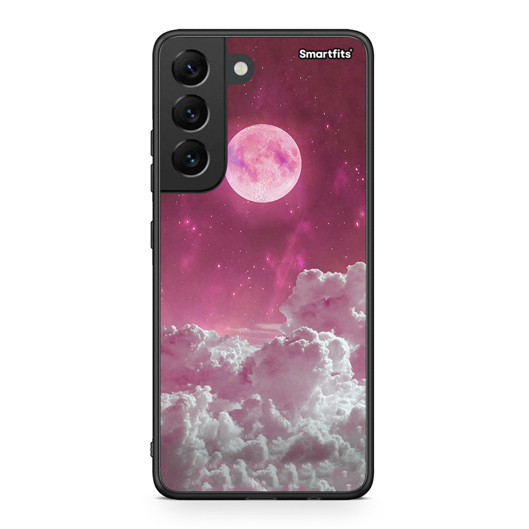 Samsung S22 Pink Moon Θήκη από τη Smartfits με σχέδιο στο πίσω μέρος και μαύρο περίβλημα | Smartphone case with colorful back and black bezels by Smartfits