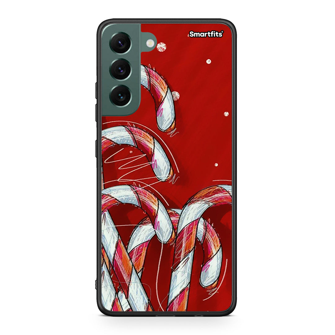 Samsung S22 Plus Candy Cane θήκη από τη Smartfits με σχέδιο στο πίσω μέρος και μαύρο περίβλημα | Smartphone case with colorful back and black bezels by Smartfits