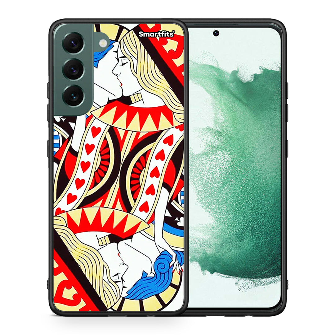 Θήκη Samsung S22 Plus Card Love από τη Smartfits με σχέδιο στο πίσω μέρος και μαύρο περίβλημα | Samsung S22 Plus Card Love case with colorful back and black bezels